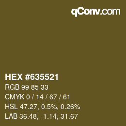 Farbcode: HEX #635521 | qconv.com