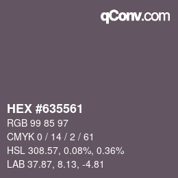 Color code: HEX #635561 | qconv.com