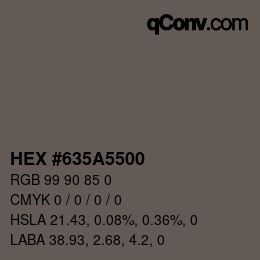 Color code: HEX #635A5500 | qconv.com