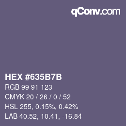 Color code: HEX #635B7B | qconv.com