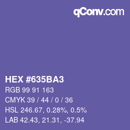 Color code: HEX #635BA3 | qconv.com