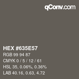 Código de color: HEX #635E57 | qconv.com