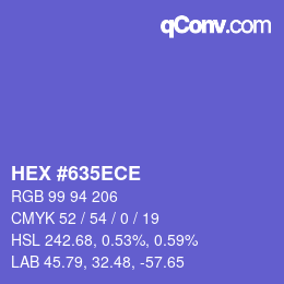 Color code: HEX #635ECE | qconv.com