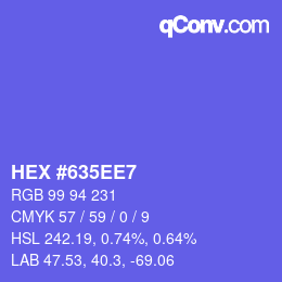 Color code: HEX #635EE7 | qconv.com