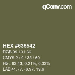 Color code: HEX #636542 | qconv.com