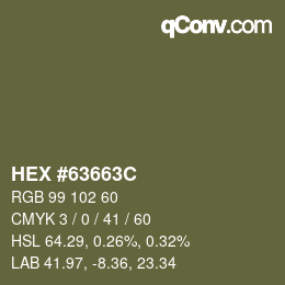 Código de color: HEX #63663C | qconv.com