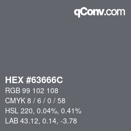 Color code: HEX #63666C | qconv.com