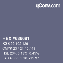 Código de color: HEX #636681 | qconv.com