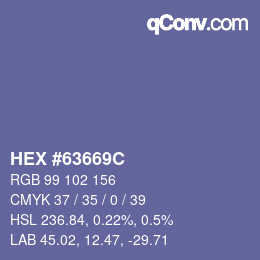 カラーコード: HEX #63669C | qconv.com