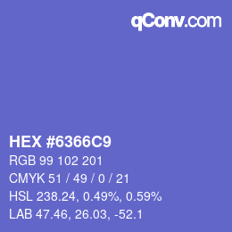 カラーコード: HEX #6366C9 | qconv.com