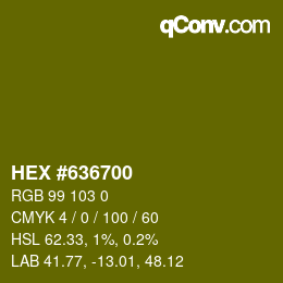 カラーコード: HEX #636700 | qconv.com