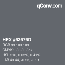 Color code: HEX #63676D | qconv.com