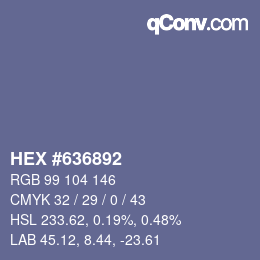 Color code: HEX #636892 | qconv.com