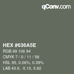 Color code: HEX #636A5E | qconv.com