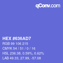 Farbcode: HEX #636AD7 | qconv.com