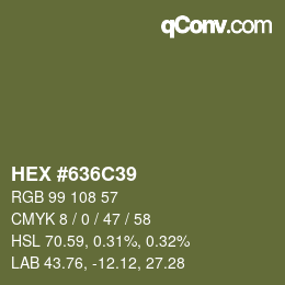 颜色代码: HEX #636C39 | qconv.com
