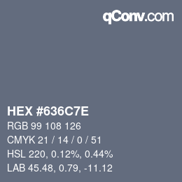 Color code: HEX #636C7E | qconv.com