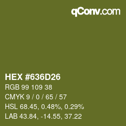 颜色代码: HEX #636D26 | qconv.com