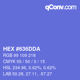 Farbcode: HEX #636DDA | qconv.com
