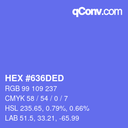 カラーコード: HEX #636DED | qconv.com