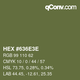 Farbcode: HEX #636E3E | qconv.com