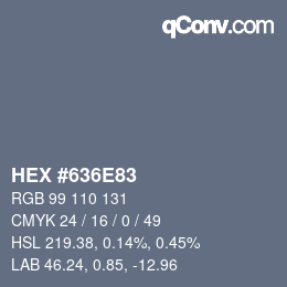 Código de color: HEX #636E83 | qconv.com