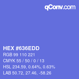 Color code: HEX #636EDD | qconv.com