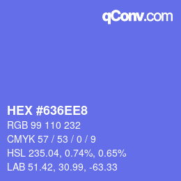 Color code: HEX #636EE8 | qconv.com