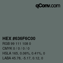 Color code: HEX #636F6C00 | qconv.com
