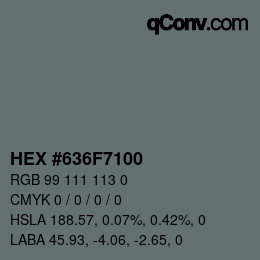 Color code: HEX #636F7100 | qconv.com