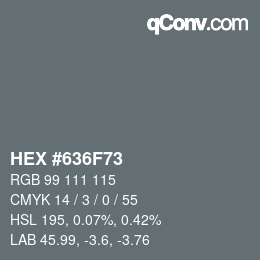 Color code: HEX #636F73 | qconv.com