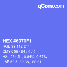 カラーコード: HEX #6370F1 | qconv.com