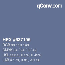 カラーコード: HEX #637195 | qconv.com