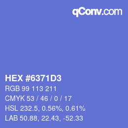 Color code: HEX #6371D3 | qconv.com