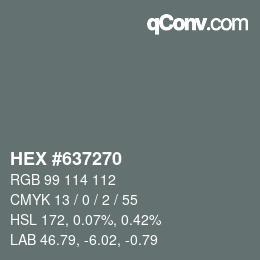 颜色代码: HEX #637270 | qconv.com