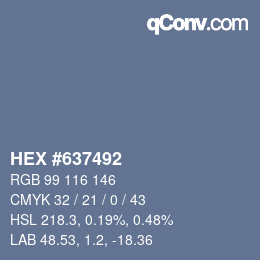 Código de color: HEX #637492 | qconv.com