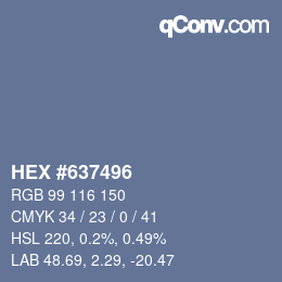 Color code: HEX #637496 | qconv.com