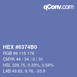 Color code: HEX #6374B0 | qconv.com