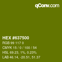 Color code: HEX #637500 | qconv.com