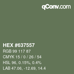 Farbcode: HEX #637557 | qconv.com