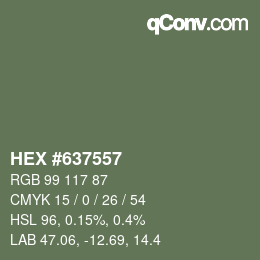 Farbcode: HEX #637557 | qconv.com