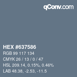 Color code: HEX #637586 | qconv.com