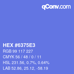 Color code: HEX #6375E3 | qconv.com