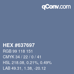 Código de color: HEX #637697 | qconv.com