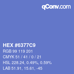 Color code: HEX #6377C9 | qconv.com