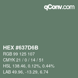 Código de color: HEX #637D6B | qconv.com