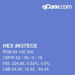 Código de color: HEX #637ECE | qconv.com