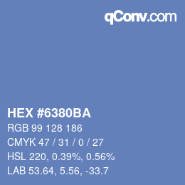 Color code: HEX #6380BA | qconv.com