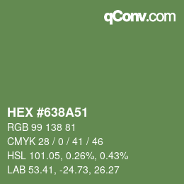 Color code: HEX #638A51 | qconv.com