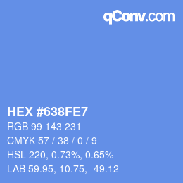 カラーコード: HEX #638FE7 | qconv.com